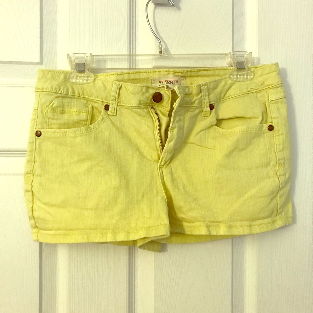 Yellow Denim Shorts Forever 21